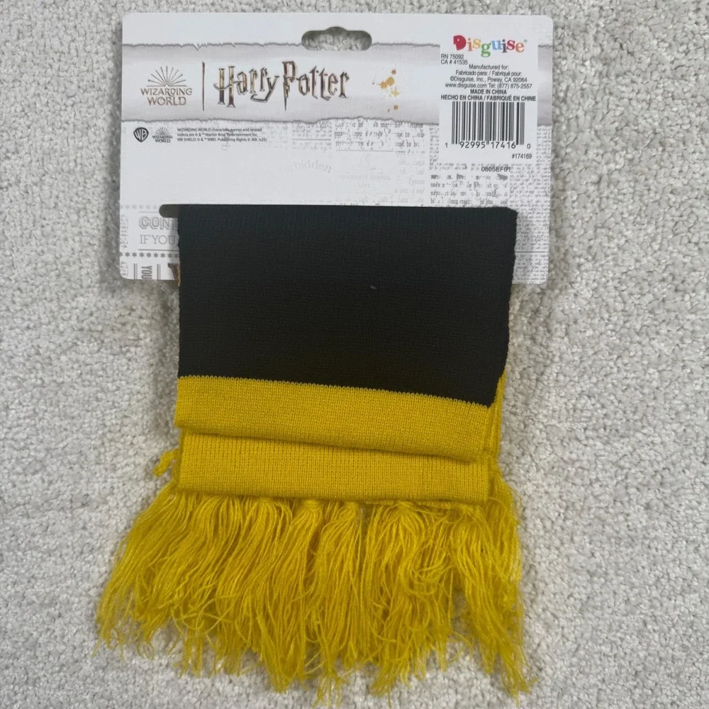 Disguise Harry Potter Hufflepuff Knit Scarf OS Unisex Yellow Black Stripe